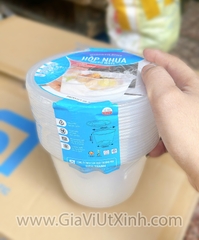 (NGUYÊN THÙNG) HỘP NHỰA TRÒN TRONG 1000ML SIÊU THÀNH + NẮP ĐẬY – 240 CÁI