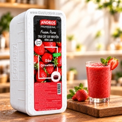 DÂU TÂY XAY NHUYỄN ĐÔNG LẠNH ANDROS 1KG – STRAWBERRY FROZEN PUREE