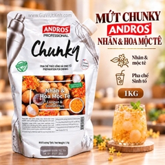 MỨT CHUNKY NHÃN & HOA MỘC TÊ ANDROS 1KG – LONGAN & OSMANTHUS (CÓ MIẾNG TRÁI CÂY)