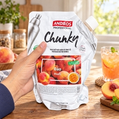 MỨT ĐÀO CHUNKY ANDROS 1KG – PEACH (CÓ MIẾNG TRÁI CÂY)