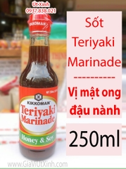 SỐT TẨM ƯỚP TERIYAKI MẬT ONG & TƯƠNG ĐẬU NÀNH 250ML - TERIYAKI MARINADE HONEY & SOY KIKKOMAN 250ML