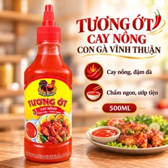 TƯƠNG ỚT CAY NỒNG CON GÀ VĨNH THUẬN 500ML - EXTRA HOT CHILI SAUCE (LỐC 6 CHAI)