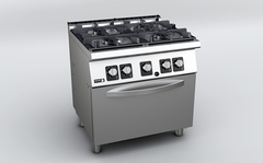 Bếp Âu 4 có lò nướng dùng gas Fagor