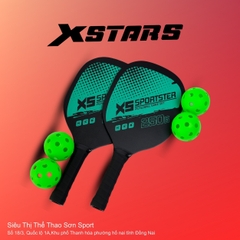Combo 2 Vợt Pickleball XStars XS-Sportster Xanh Mint + 4 Bóng