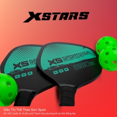 Combo 2 Vợt Pickleball XStars XS-Sportster Xanh Mint + 4 Bóng