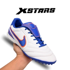 Giày Đá Banh Giá Sỉ XSTARS VICTORY Trắng Xanh Cam