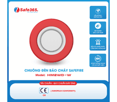 Chuông đèn báo cháy SafeFire Model: HM2WD-W