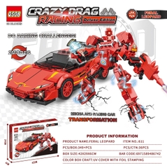 ĐCN - Bộ xếp hình xe ô tô biến hình robot 349pcs mã 611