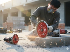 Lưỡi cắt kim cương đỏ 180mm sử dụng cắt bê tông