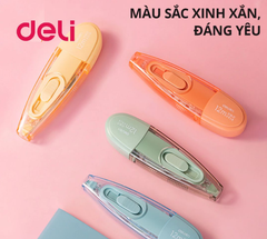 Bút Xóa Băng Bấm 12M Màu Pastel Cao Cấp Deli VR18