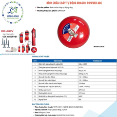 Bình cầu (treo)chữa cháy tự động DRAGON loại bột ABC 8kg