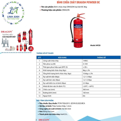 Bình chữa cháy DRAGON loại bột BC 8kg