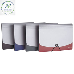 Cặp tài liệu nút bóng 5558 - Bìa 12 ngăn Deli