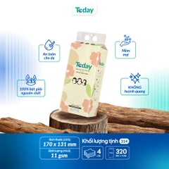 [Túi 1280 Tờ] Khăn Giấy Rút Treo Tường TODAY 4 Lớp
