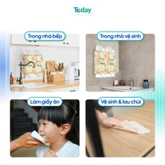 [Túi 1280 Tờ] Khăn Giấy Rút Treo Tường TODAY 4 Lớp