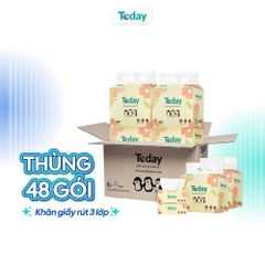 [Gói 100 Tờ] Khăn Giấy Ăn Lụa Rút TODAY 3 Lớp