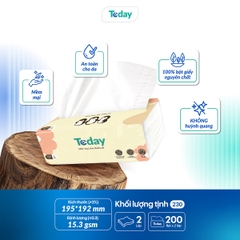 [Gói 200 Tờ] Khăn Giấy Lụa Đa Năng TODAY 2 Lớp