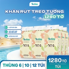 [Túi 1280 Tờ] Khăn Giấy Rút Treo Tường TODAY 4 Lớp