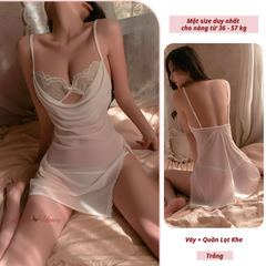 Váy Ngủ 2 Dây Ôm Boby Xẻ Đùi Xuyên Thấu Sexy Gợi Cảm, Đầm Ngủ Ngủ Ôm Body Sexy Quyến Rũ V107 - LaLa Honey