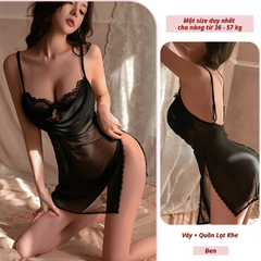 Váy Ngủ 2 Dây Ôm Boby Xẻ Đùi Xuyên Thấu Sexy Gợi Cảm, Đầm Ngủ Ngủ Ôm Body Sexy Quyến Rũ V107 - LaLa Honey