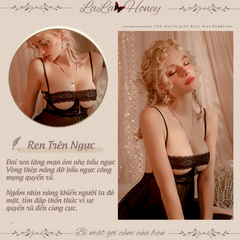Váy Ngủ Ren Xuyên Thấu Ngang Ngực Gợi Cảm Quyến Rũ V23 - LaLaHoney