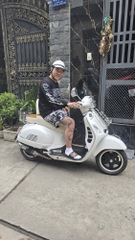 Yên Xe Tựa Lưng Cho Vespa – Phối Màu Trắng - Nâu _ VESPA-TL03-WHITE