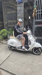 Yên Xe Tựa Lưng Cho Vespa – Phối Màu Trắng - Nâu _ VESPA-TL03-WHITE
