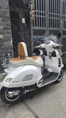 Yên Xe Tựa Lưng Cho Vespa – Phối Màu Trắng - Nâu _ VESPA-TL03-WHITE