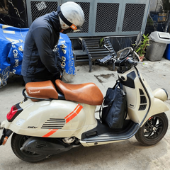 Yên Đôi Vespa Cao Cấp – Da Bò Thật _ VESPA-VB01-BROWN