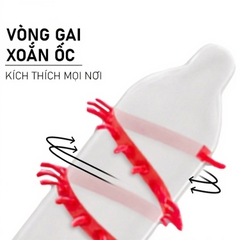 Bao Cao Su Beilile Pleasure More Rồng Đen Thân Vòng Gai Lớn Hộp 2 Cái + Tặng 1 Cái Khác Loại