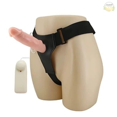 Dương Vật Giả Rỗng Ruột Rung Mạnh Kèm Điều Khiển Có Dây Đeo
