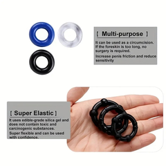 Bộ Vòng Đeo Dương Vật Silicone Stay Hard (Hỗ Trợ Cương Cứng Dày Hơn, Kéo Dài Thời Gian & Tăng Khoái Cảm)