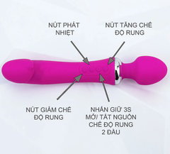 Máy massage điểm G rung 2 đầu Double End ấm nóng pin sạc