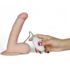 Dương Vật Dán Tường Silicon Mềm Mịn Có Rung 7 Chế Độ - Lovetoy Ultra Soft Dude