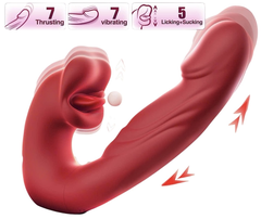 Dương vật giả rung thụt-miệng liếm mút A RED LIP