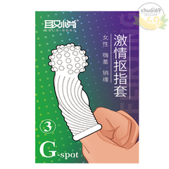 Bao Cao Su Ngón Tay Aichao G-Spot 3 Đầu Hạt Nổi Lớn Thân Có Ren Lồi Lõm