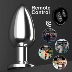 Anal Plug Kim Loại Rung Massage Điều Khiển Từ Xa (Hợp Kim Cao Cấp, Dạng Giọt Nước Nhỏ Gọn & Sạc USB)