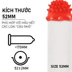 Bao cao su Beilile Pleasure More Rồng Đỏ đầu gai hạt lớn Hộp 2 cái + Tặng 1 cái khác loại