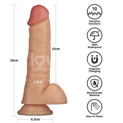 Dương Vật Rung 10 Chế Độ Lovetoy 8 inch Vibrating Power Basics Cock