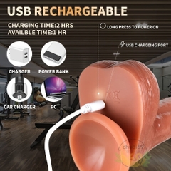 Dildo Cao Cấp YIQU 4-trong-1: Thụt, Xoay, Rung, Ấm Áp Như Thật