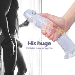Dương Vật Giả Trong Suốt Jiuxi Size Khủng 32cm (Chất Liệu Dẻo Dai & Đế Hút Chân Không)