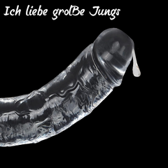 Dương Vật Giả Trong Suốt Jiuxi Size Khủng 32cm (Chất Liệu Dẻo Dai & Đế Hút Chân Không)