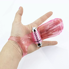 Bao Silicone Có Rung Đeo Ngón Tay Kích Thích Vùng Kín