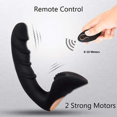 Plug Rung Massage Hai Lõi Rung Đa Tần Số Điều Khiển Từ Xa (Động Cơ Kép Siêu Mạnh, 10 Chế Độ Rung & Sạc Tích Điện USB)