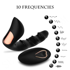 Plug Rung Massage Hai Lõi Rung Đa Tần Số Điều Khiển Từ Xa (Động Cơ Kép Siêu Mạnh, 10 Chế Độ Rung & Sạc Tích Điện USB)