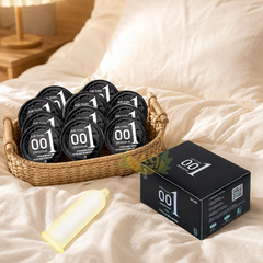 Bao Cao Su Siêu Mỏng OLO 001 Đen (Trải Nghiệm Chân Thật "Đeo Như Không Đeo", Nhiều Gel Bôi Trơn & Ôm Sát Thoải Mái)