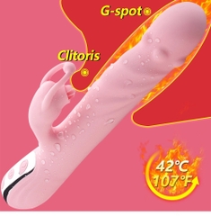 Dương vật giả rung thụt có vòng bi và lưỡi liếm tỏa nhiệt 42 độ