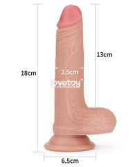Lovetoy Natural Cock Silicon Cao Cấp Mềm Mịn Hít Tường