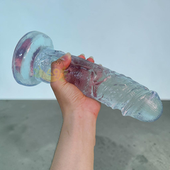 Dương Vật Giả Trong Suốt Không Bìu 27cm Chuyên Chơi Fist (Size Khủng & Đế Hút Chân Không)