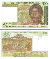 500 francs Madagascar 1994